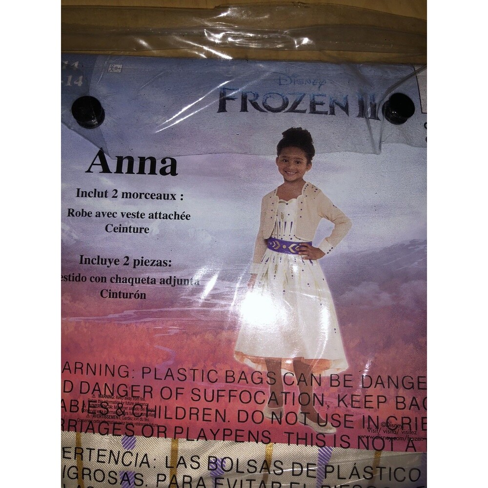 Disney Frozen II Anna Dress Halloween Costume Dress Size Large 12-14 Years NEW - Picture 6 of 9